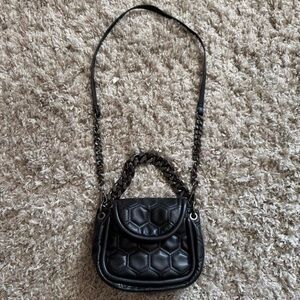 Zara Black Hexagon Quilted Mini Bag